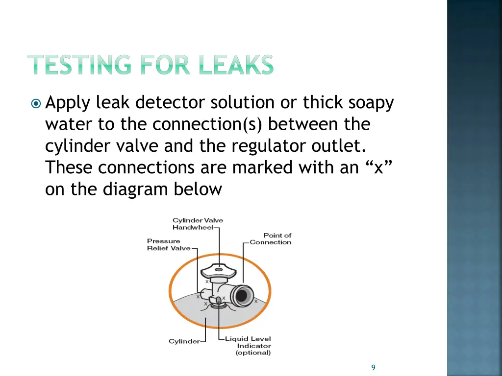 testing for leaks