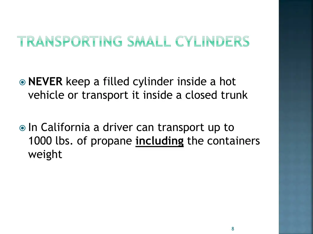 transporting small cylinders 1