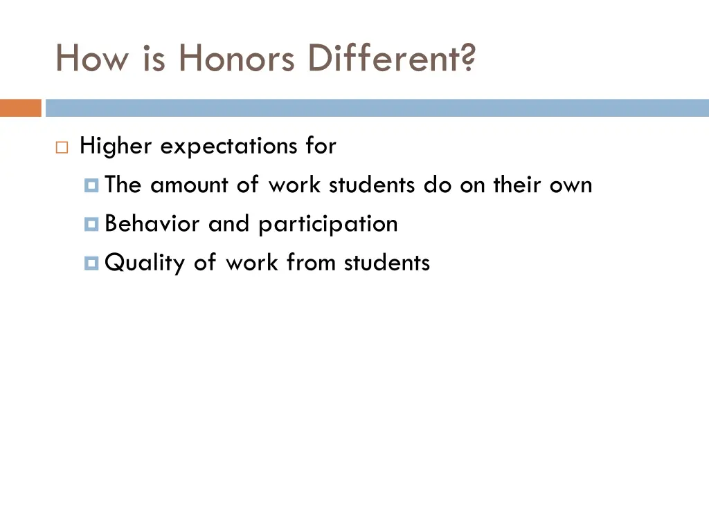 how is honors different