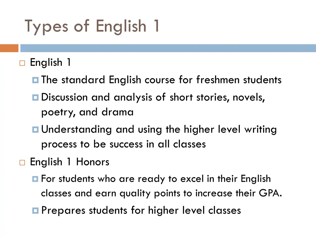 types of english 1