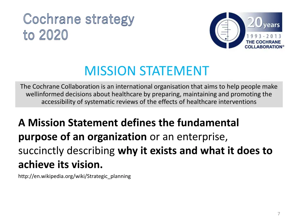 cochrane strategy to 2020 6