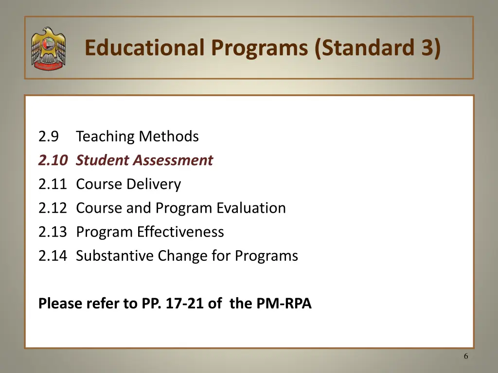 educational programs standard 3 2