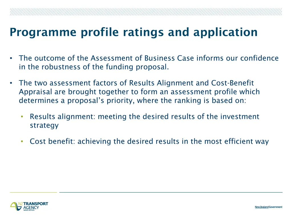 programme profile ratings and application