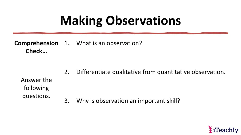 making observations 15