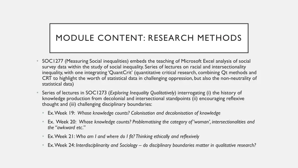 module content research methods