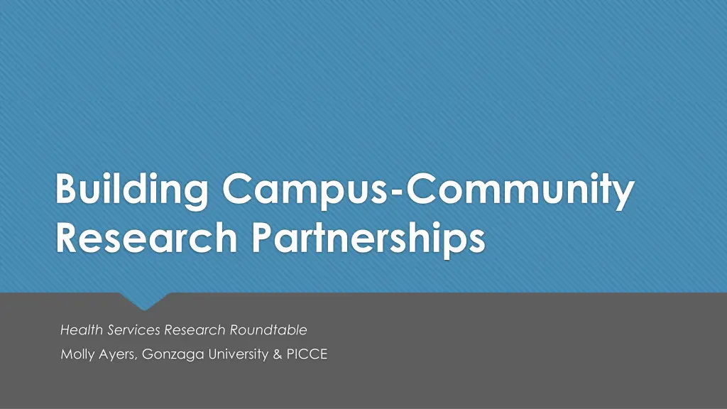 building campus community research partnerships