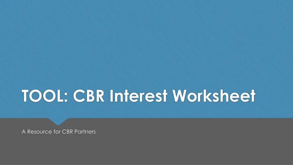 tool cbr interest worksheet