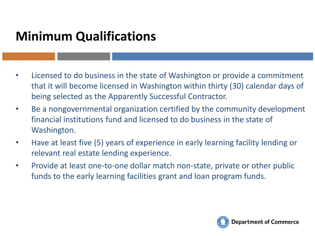 minimum qualifications