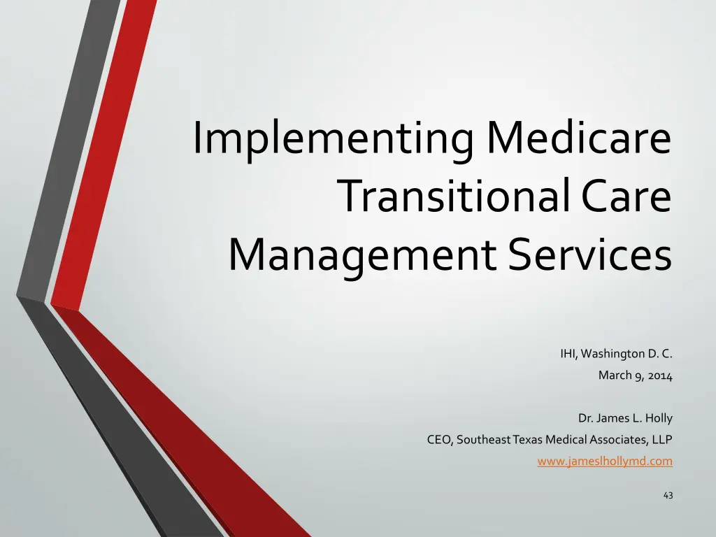 implementing medicare transitional care