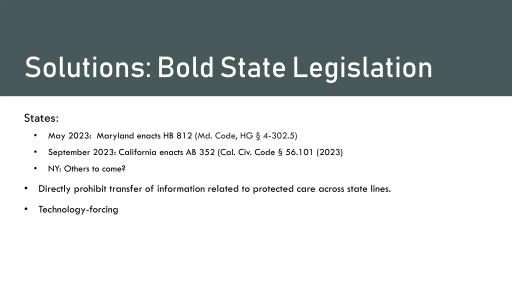 solutions bold state legislation
