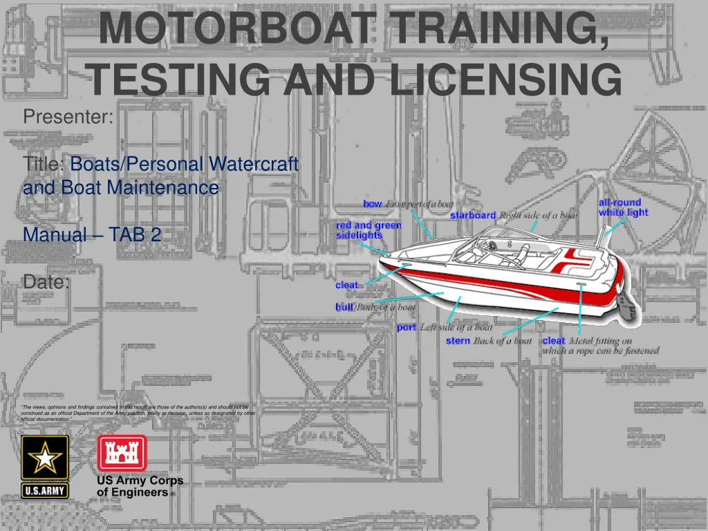 motorboat training testing and licensing presenter