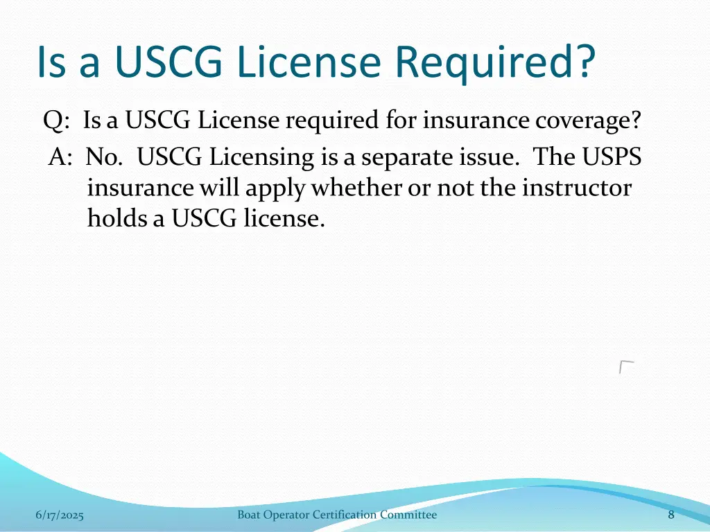 is a uscg license required