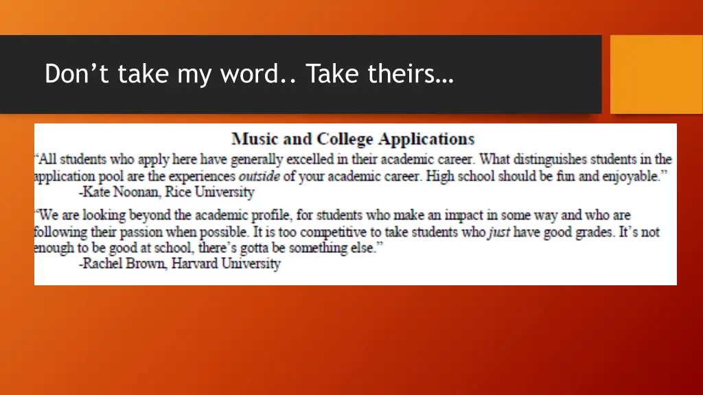 don t take my word take theirs