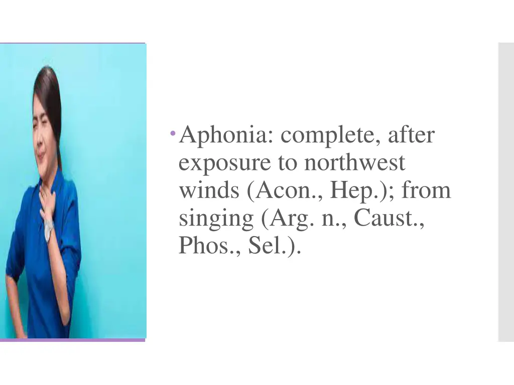 aphonia complete after exposure to northwest