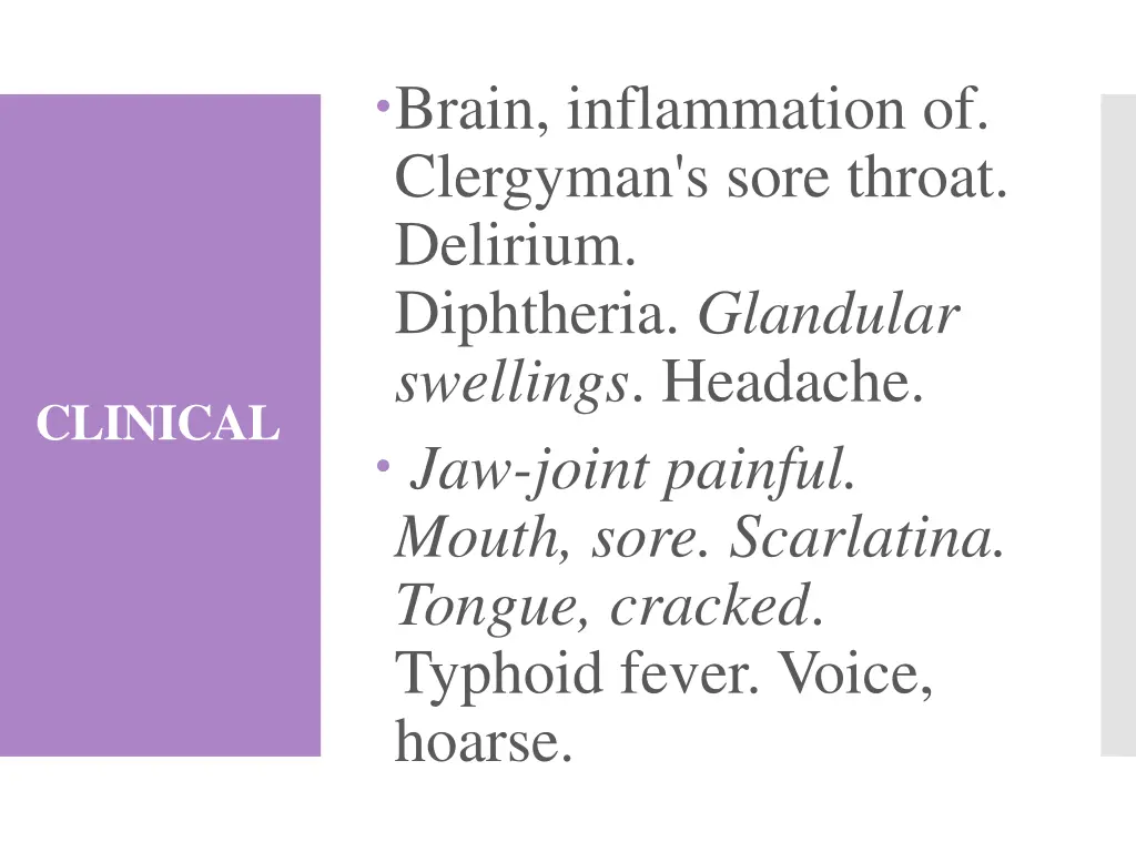 brain inflammation of clergyman s sore throat