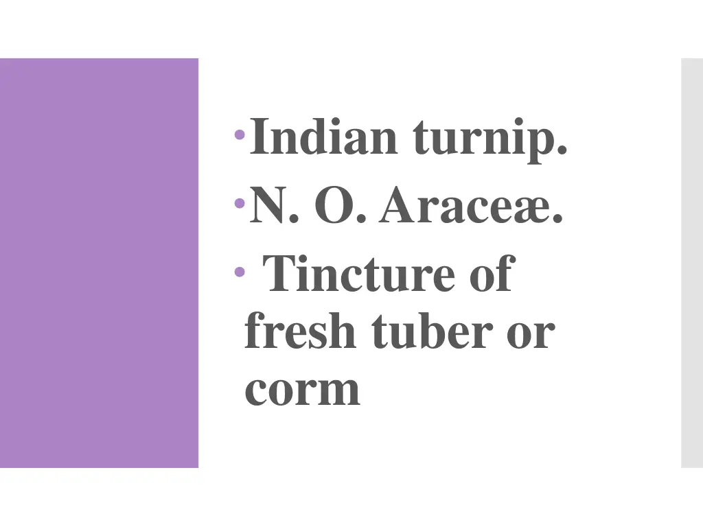 indian turnip n o arace tincture of fresh tuber