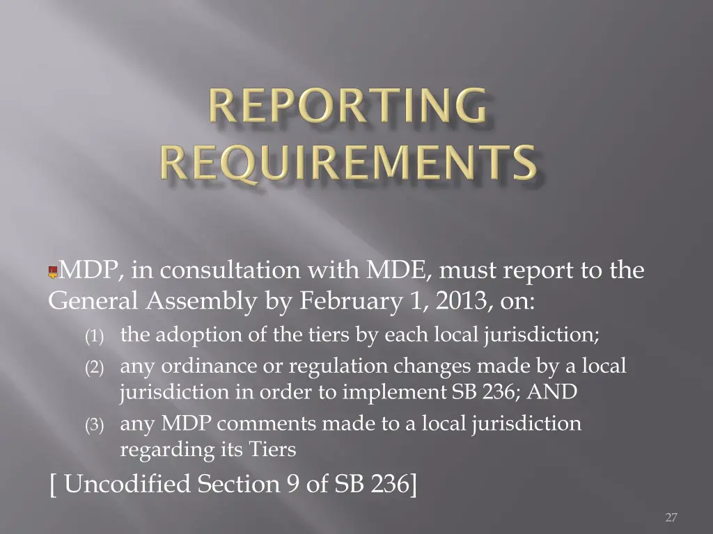 mdp in consultation with mde must report