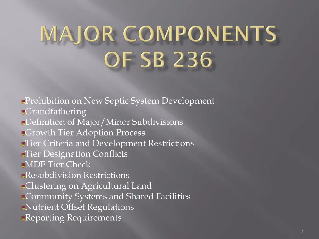 prohibition on new septic system development
