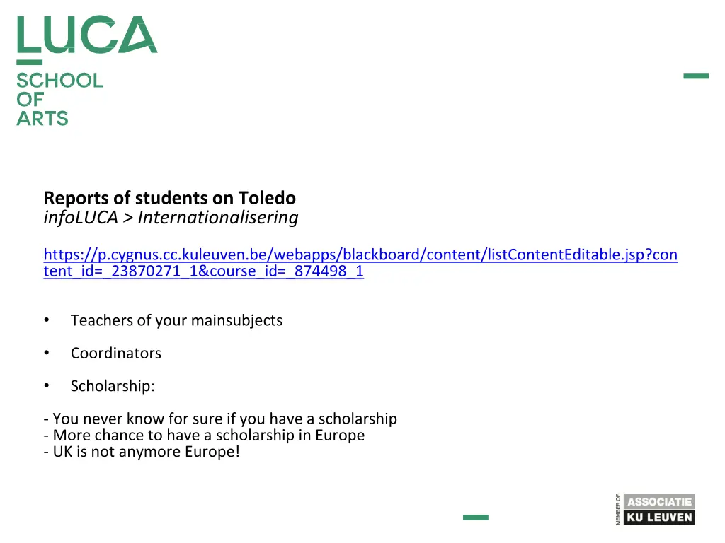 reports of students on toledo infoluca