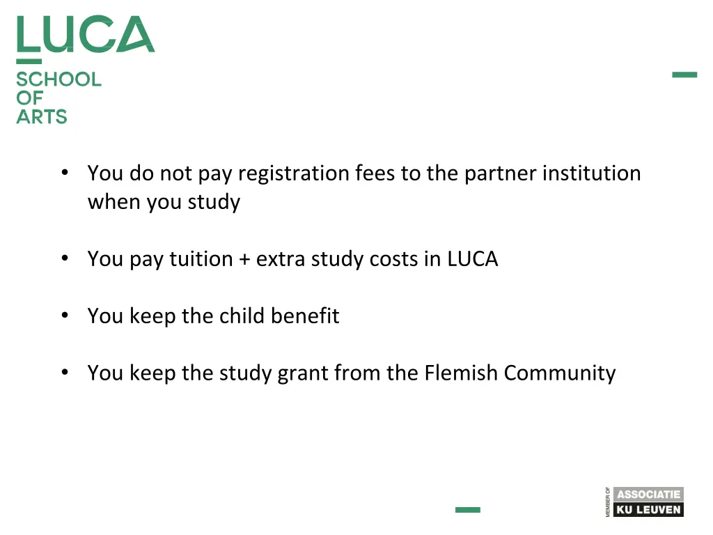 you do not pay registration fees to the partner