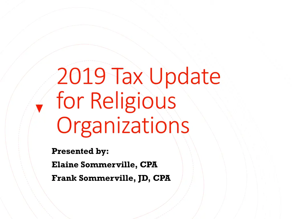2019 tax update for religious organizations