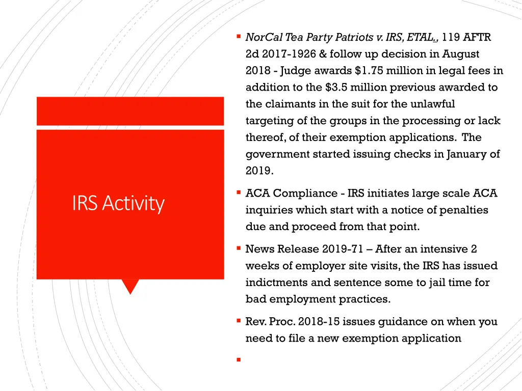 norcal tea party patriots v irs etal 119 aftr
