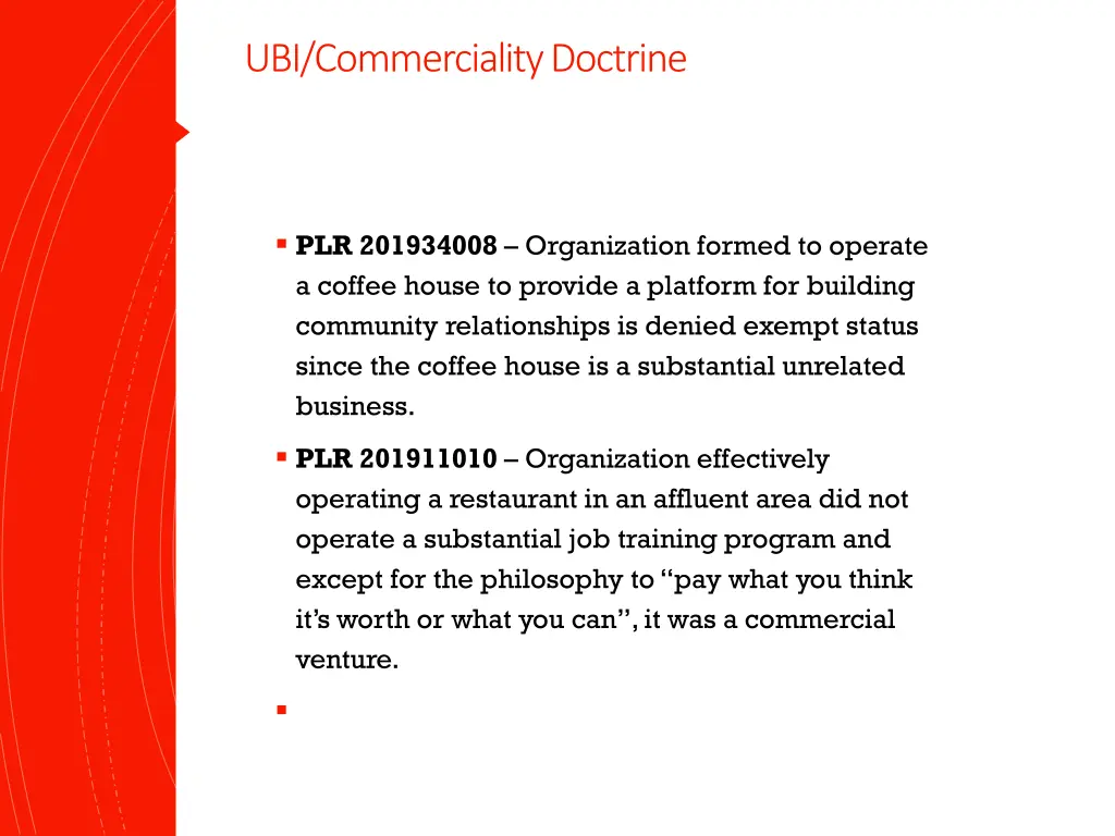 ubi commerciality doctrine