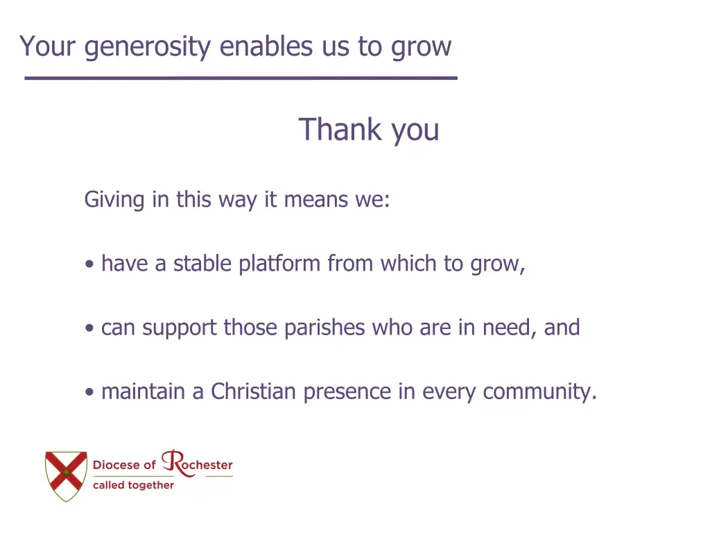 your generosity enables us to grow