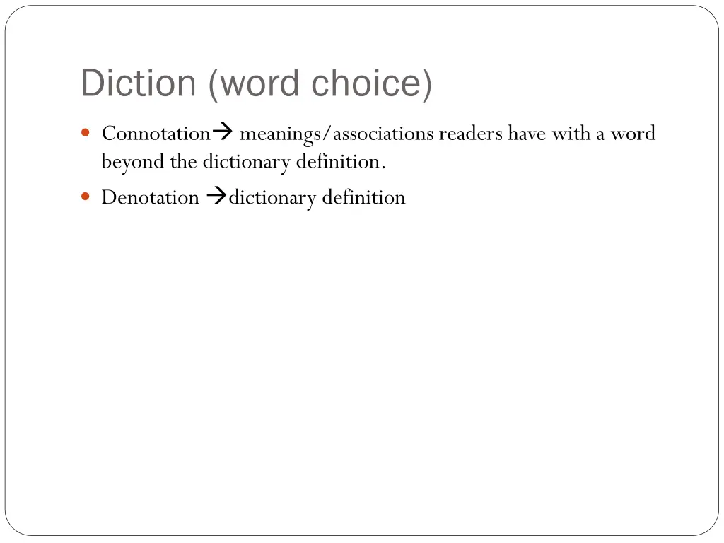 diction word choice