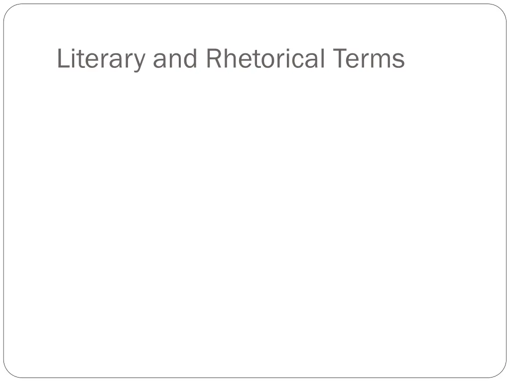literary and rhetorical terms