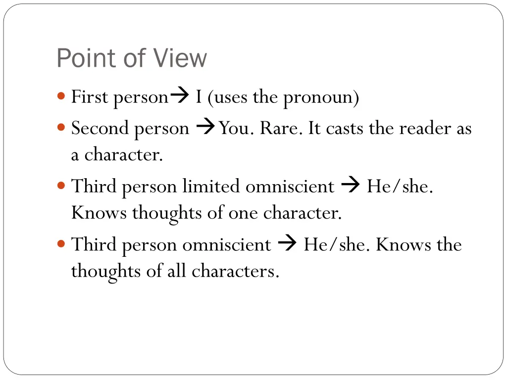 point of view first person i uses the pronoun