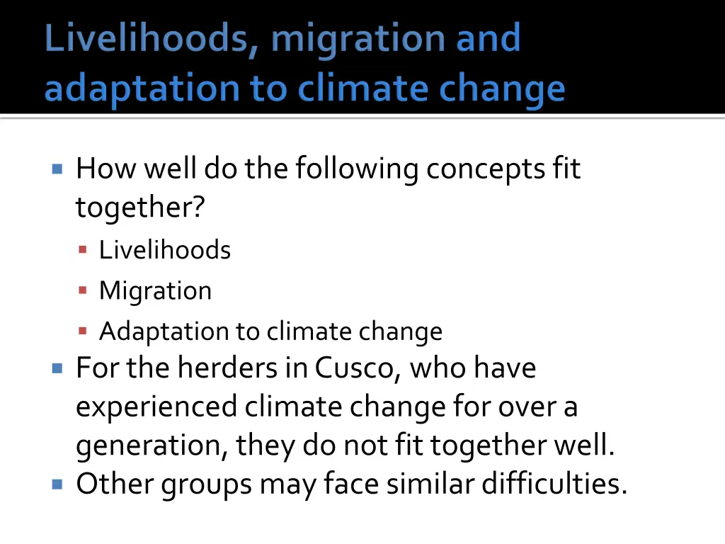 how well do the following concepts fit together 1