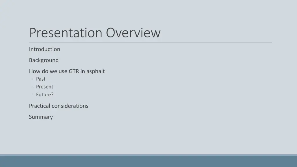 presentation overview