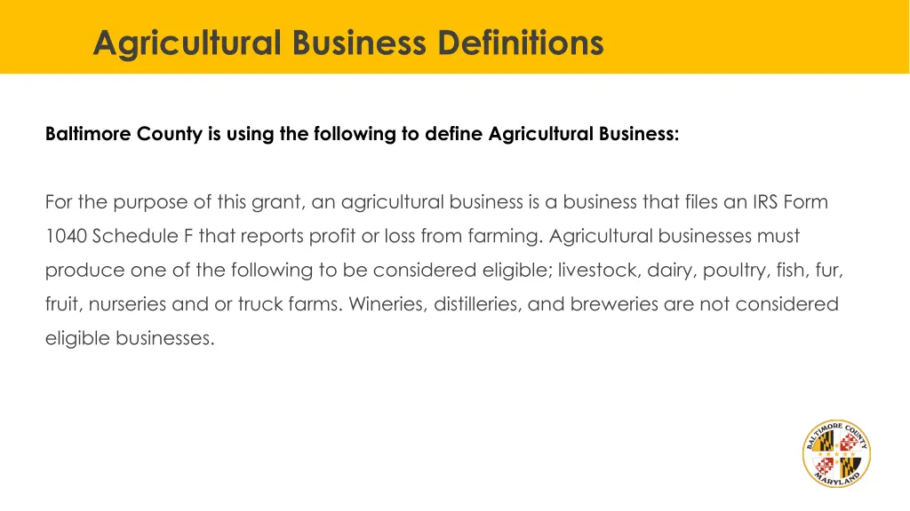 agricultural business definitions