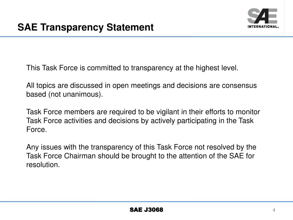 sae transparency statement