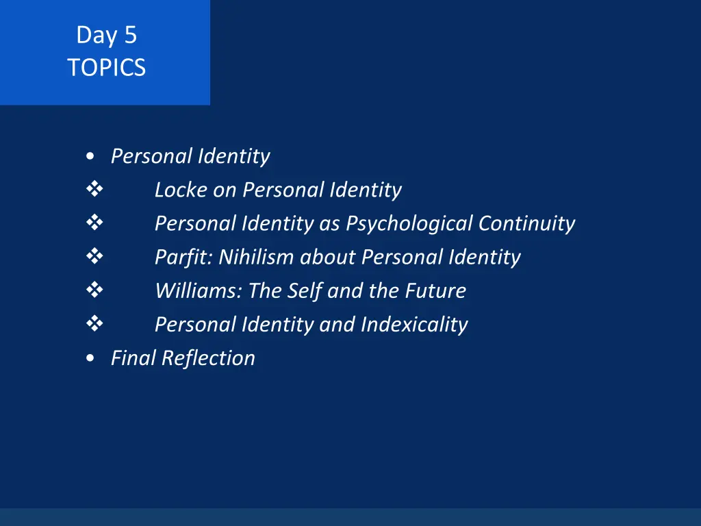 day 5 topics