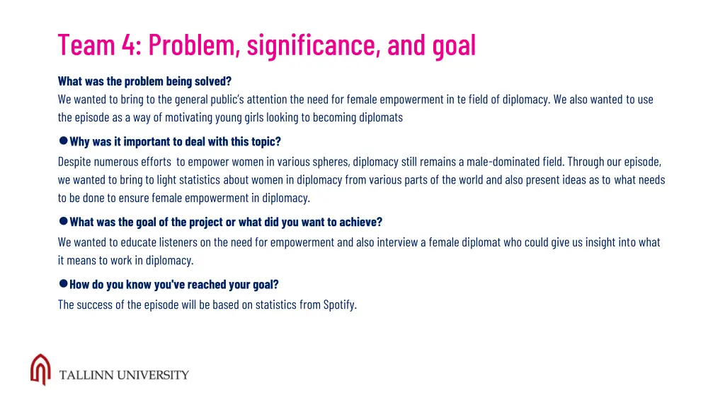 team 4 problem significance and goal