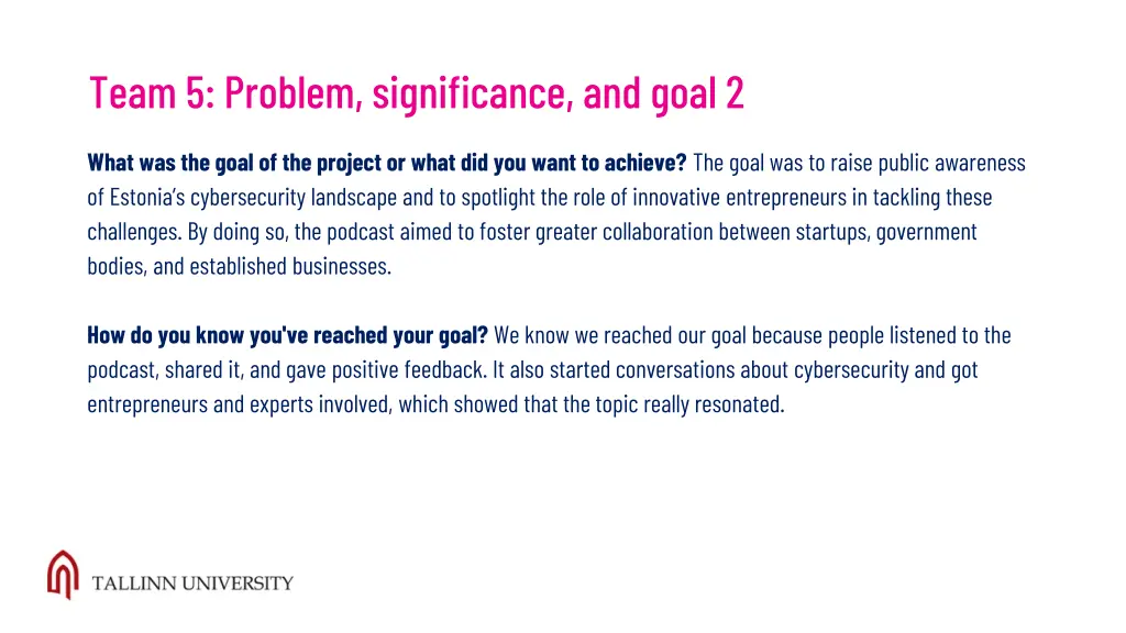 team 5 problem significance and goal 2