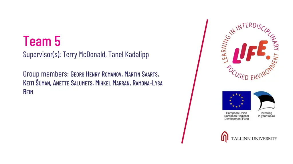 team 5 supervisor s terry mcdonald tanel kadalipp