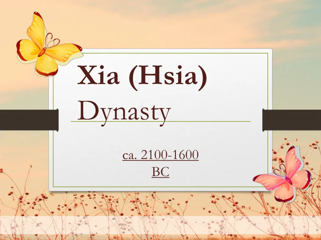 xia hsia dynasty