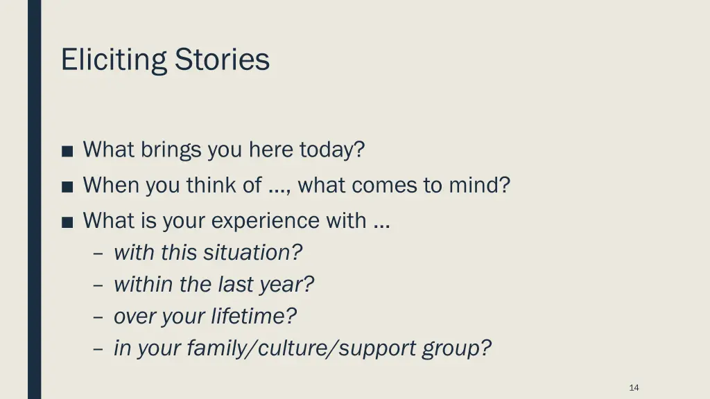 eliciting stories