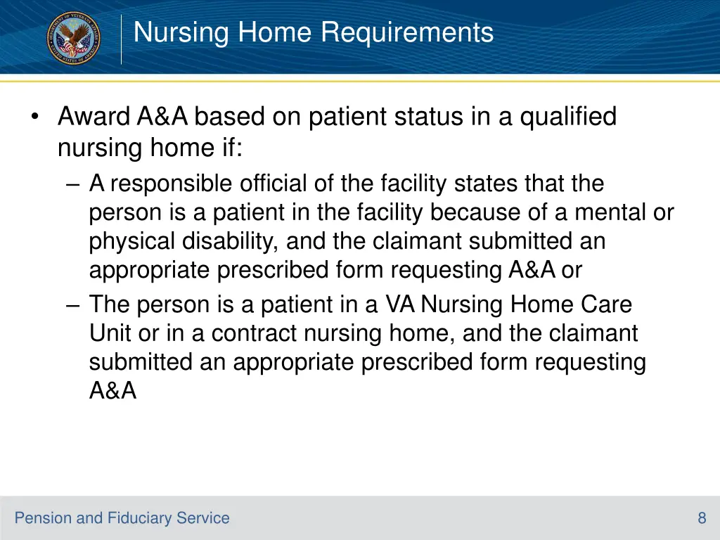 nursing home requirements
