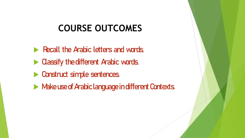 course outcomes