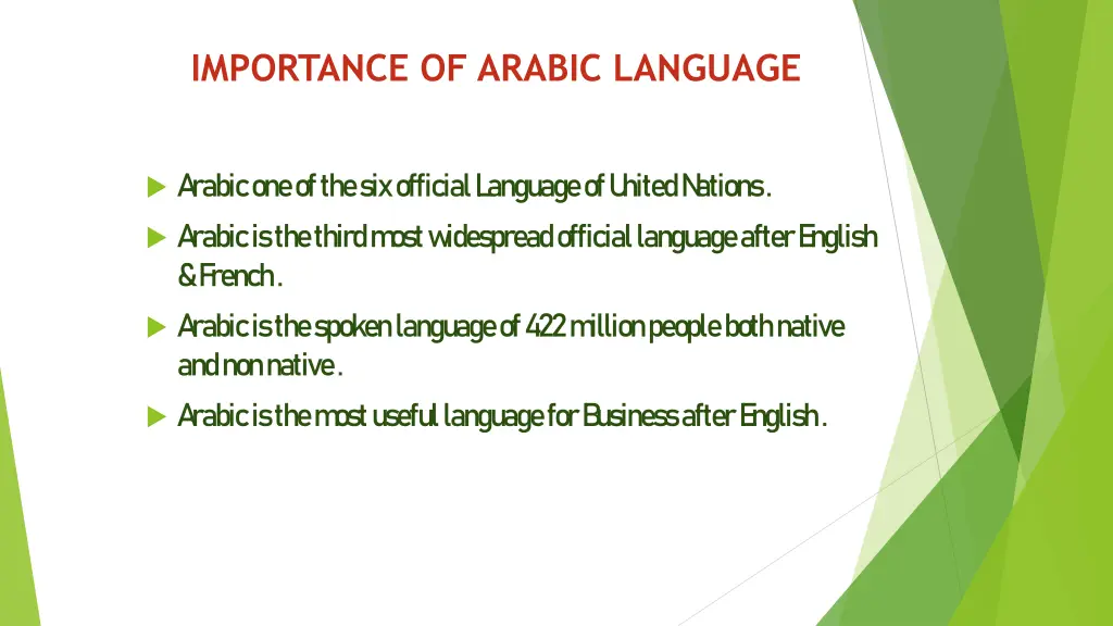 importance of arabic language