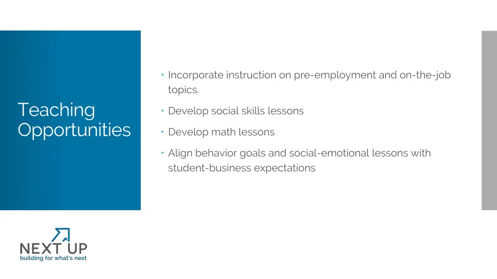 incorporate instruction on pre employment