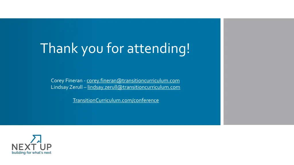thank you for attending