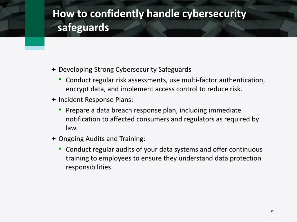 how to confidently handle cybersecurity safeguards