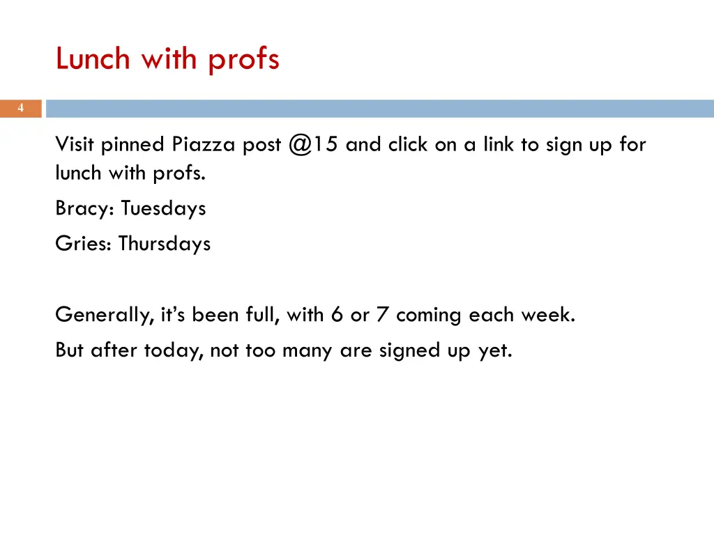 lunch with profs