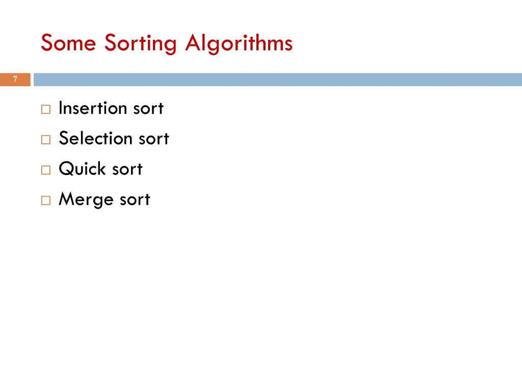 some sorting algorithms