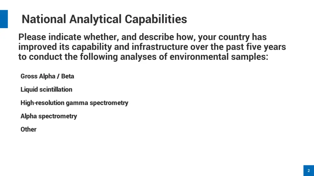 national analytical capabilities please indicate